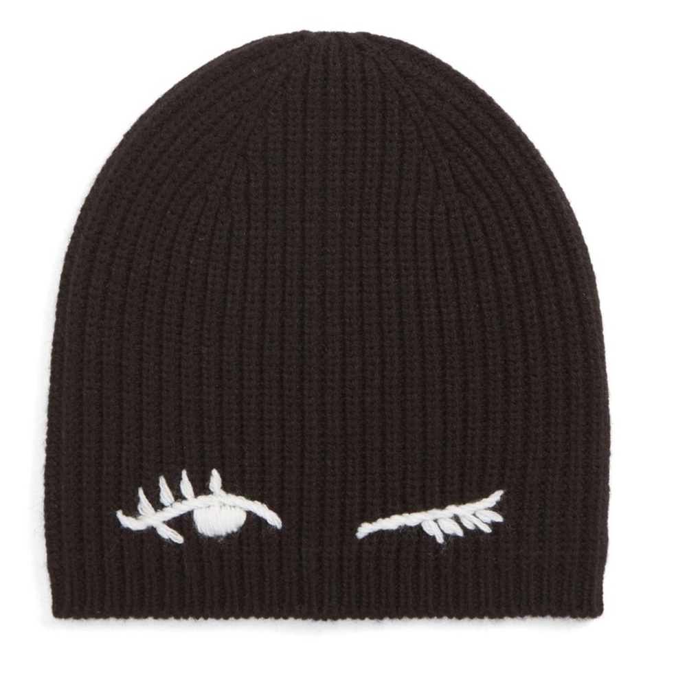 Kate Spade Winking Black Beanie